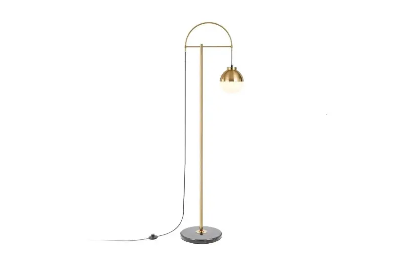 Decor Abies Brass/Gold Floor Lamp with black marble base 7573