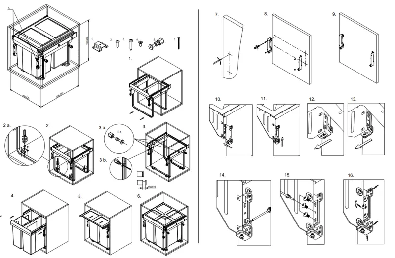 Garbi Carrier C-45-2 built-in waste system with its own rails and 2 waste bins 2 x 15 litres 1208957467