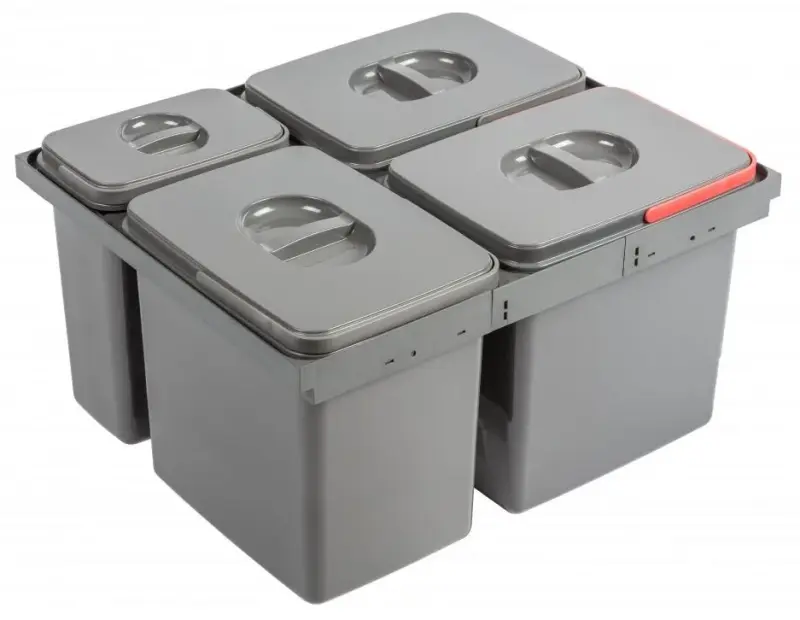 Garbi Basket B-60-4-H waste sorting system for drawer 60cm incl. holder and 4 waste bins 1208957472