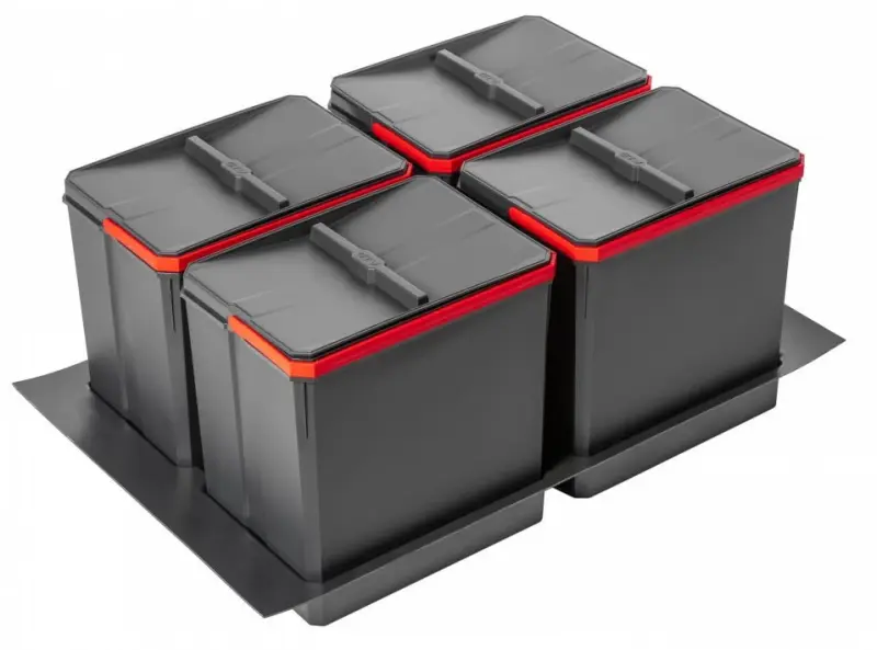 Garbi Basket B-80-4-G waste sorting system for drawer 80cm incl. holder and 4 x 15 litre waste bins 1208957478