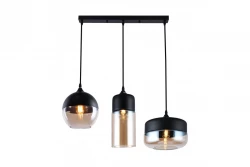 Decor Lender modern metal and glass pendant lamp with 3 light sources 9270