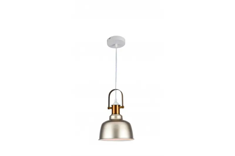 Decor Zenit pendant lamp with beige metal dome and metallic finish 4871