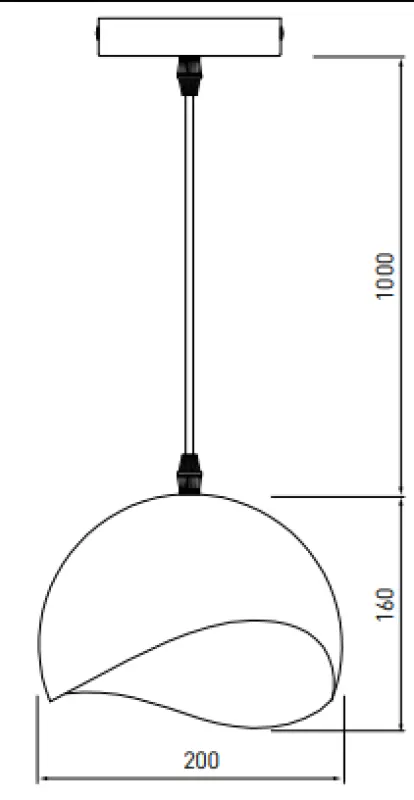 Decor Mavia spherical black pendant lamp 0931