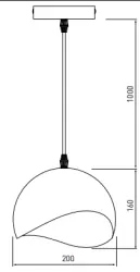 Decor Mavia spherical black and yellow pendant lamp 1808