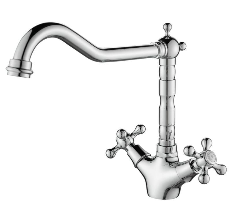 AquaTrimo Windsor classic nostalgic kitchen tap with angled spout, chrome 21WS7531CM