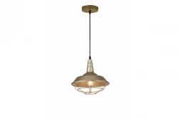 Decor Solen pendant lamp industrial shape with golden grid diameter 26,5 cm 2362