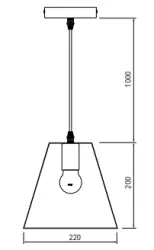 Decor Oxalis pendant lamp with black metal frame in geometric shape diameter 22 cm 3161