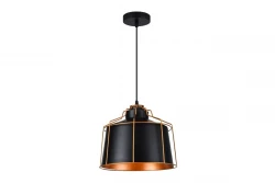 Decor Goa black pendant lamp with decorative gold frame 3512