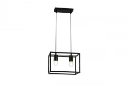 Decor Diu black geometric pendant lamp with 2 light sources width 30 cm 3628