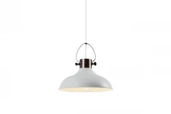 Decor Mees white metal pendant lamp with attached lampshade in the shape of an oil lamp 2332