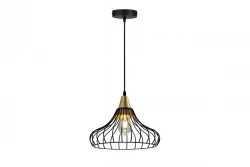 Decor Lotte black vintage conical wire pendant lamp 2622