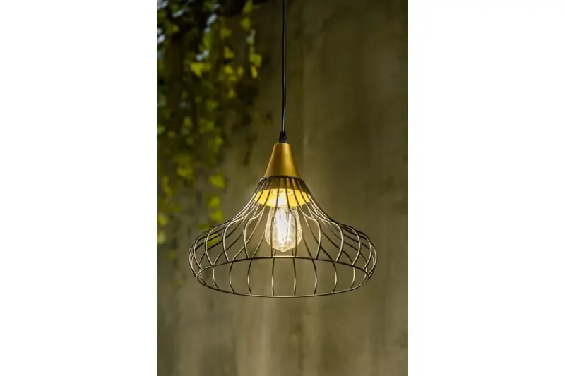 Decor Lotte black vintage conical wire pendant lamp 2622