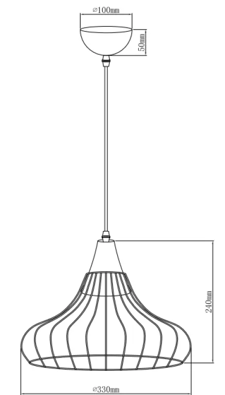 Decor Lotte black vintage conical wire pendant lamp 2622