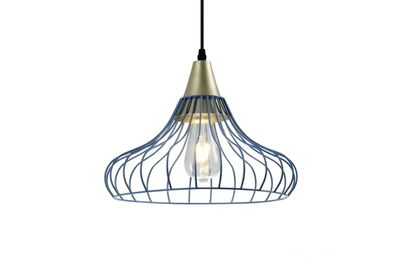 Decor Lotte blue vintage conical wire pendant lamp 2660
