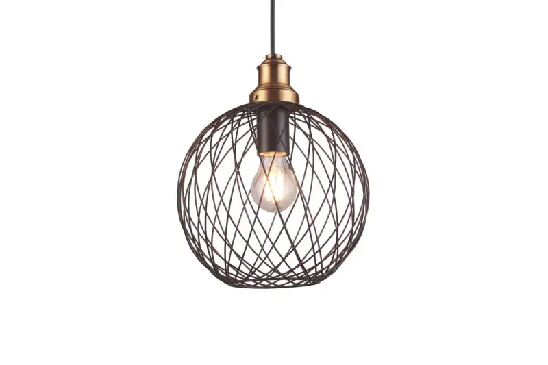 Decor Viela black metal wire pendant lamp, spherical shape, diameter 25 cm 6972