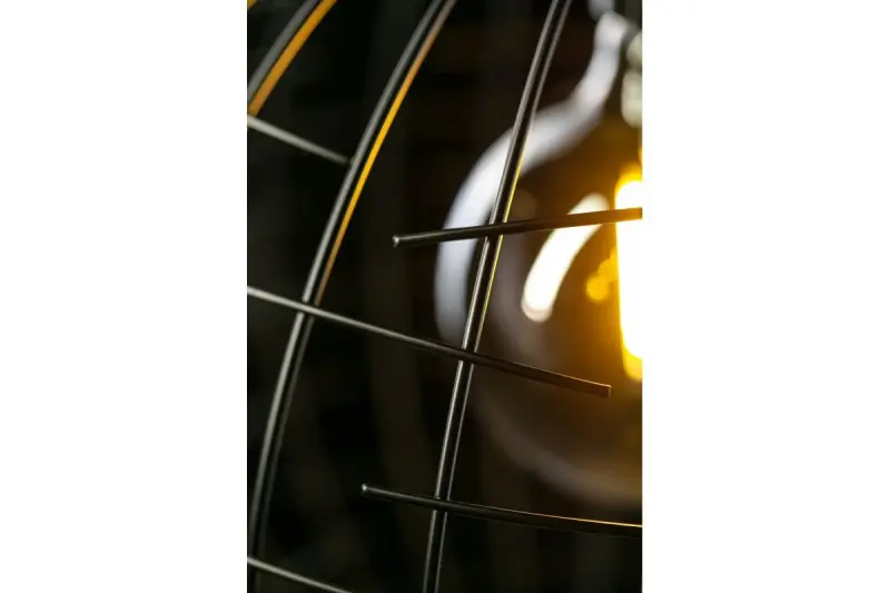 Decor Viela black gold wire pendant lamp, spherical shape, diameter 35 cm 6996