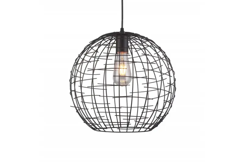 Decor Viela black gold wire pendant lamp, spherical shape, diameter 35 cm 6996