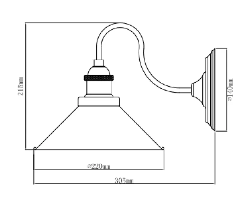 Decor Mani black gold metal wall lamp diameter 22 cm 4052