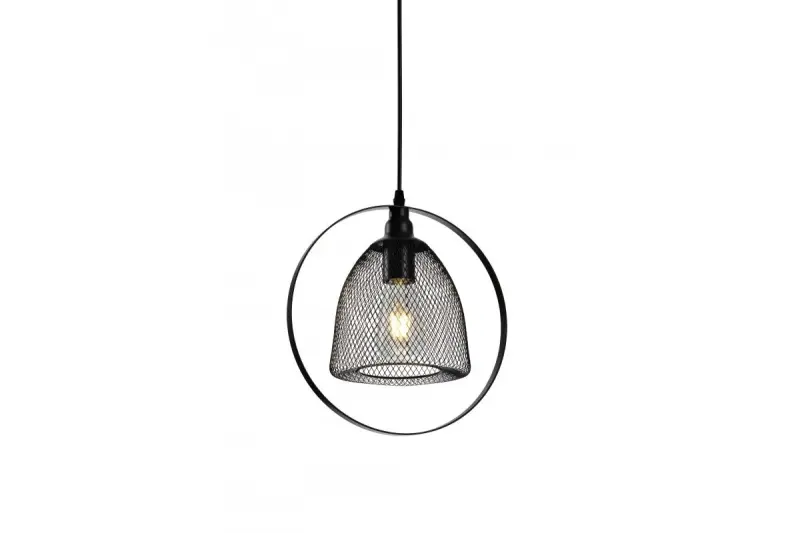 Decor Xalis pendant lamp black wire shade with metal rim, diameter 18.5 cm 7320