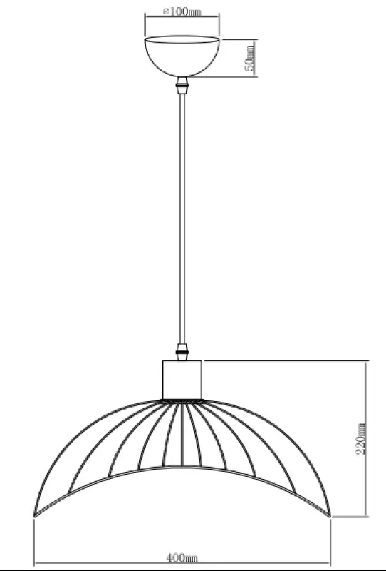 Decor Reto vintage black wire pendant lamp 40 cm diameter 4137