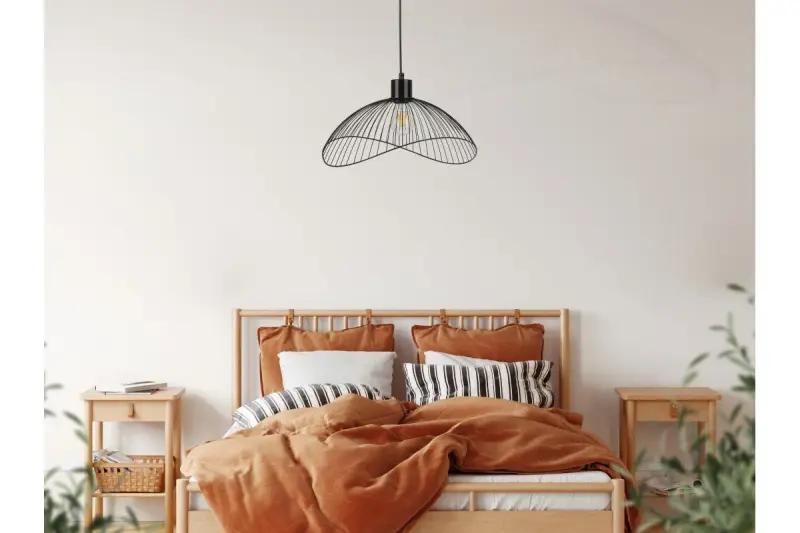 Decor Reto vintage black wire pendant lamp 50 cm diameter 4151