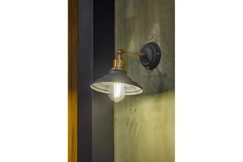 Decor Loret adjustable wall lamp with switch, black, 20 cm diameter 7901