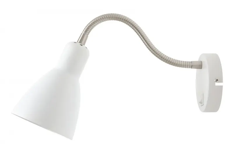Decor Etore white wall lamp with metal arm 11 cm diameter 1952