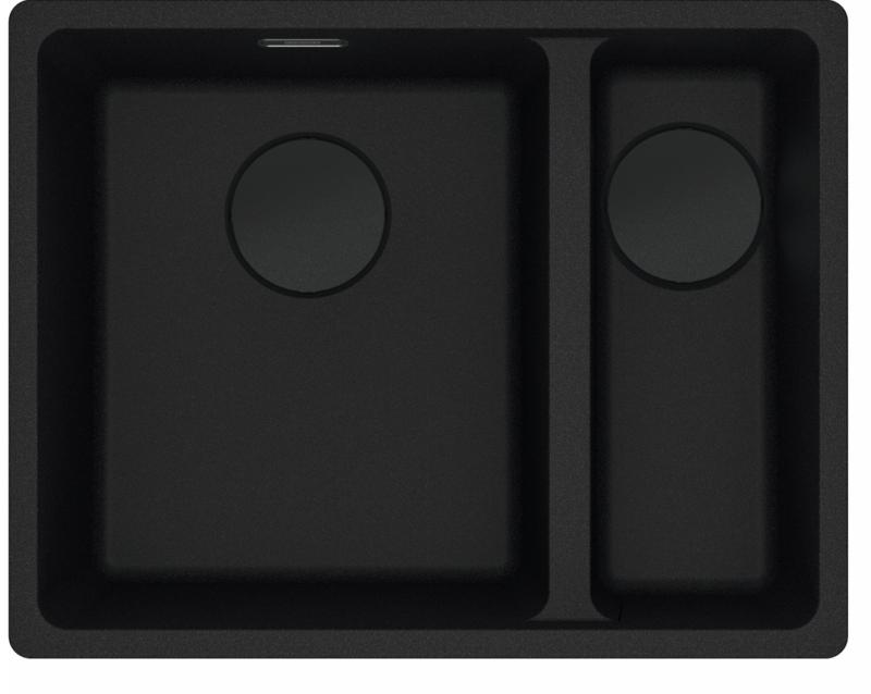 Franke Maris MRG 160-34-15 Fragranite black edition matte black undermount sink large Left Basin