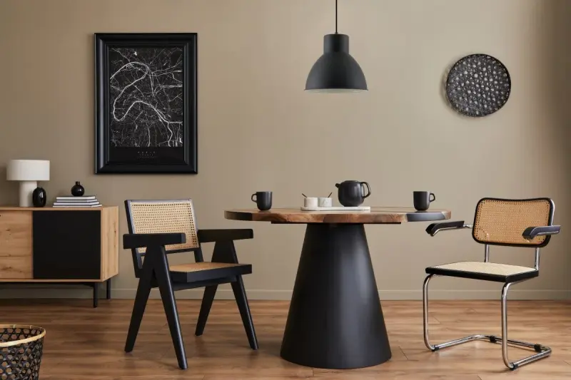 Decor Dante black matt pendant light with white interior diameter 27.5 cm 2119