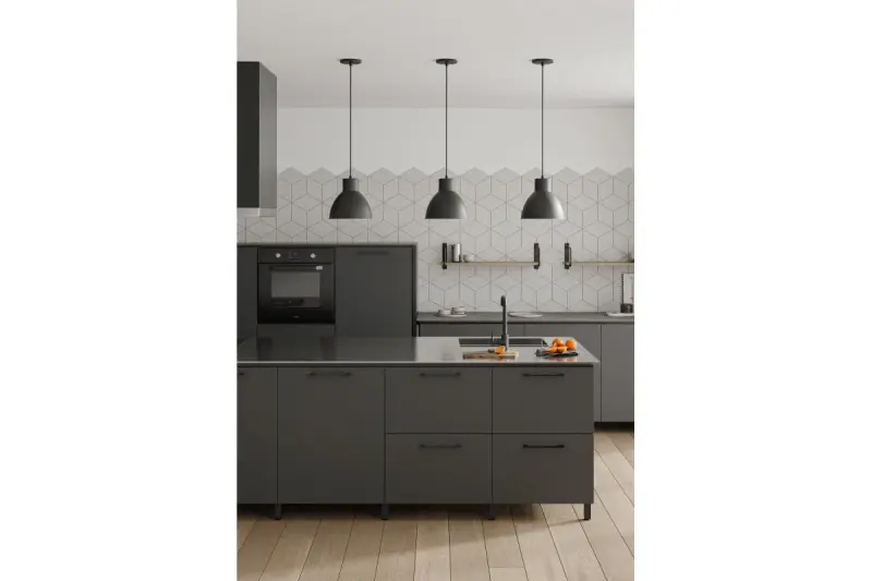 Decor Dante black matt pendant light with white interior diameter 27.5 cm 2119