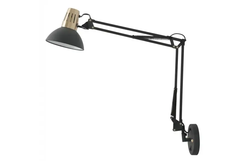 Decor Artemia black wall lamp with metal arm and white interior diameter 16.5 cm 2270