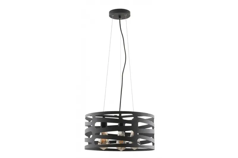 Decor Marisa black pendant lamp with decorative gaps, max. 3 light sources, diameter 40 cm 2584