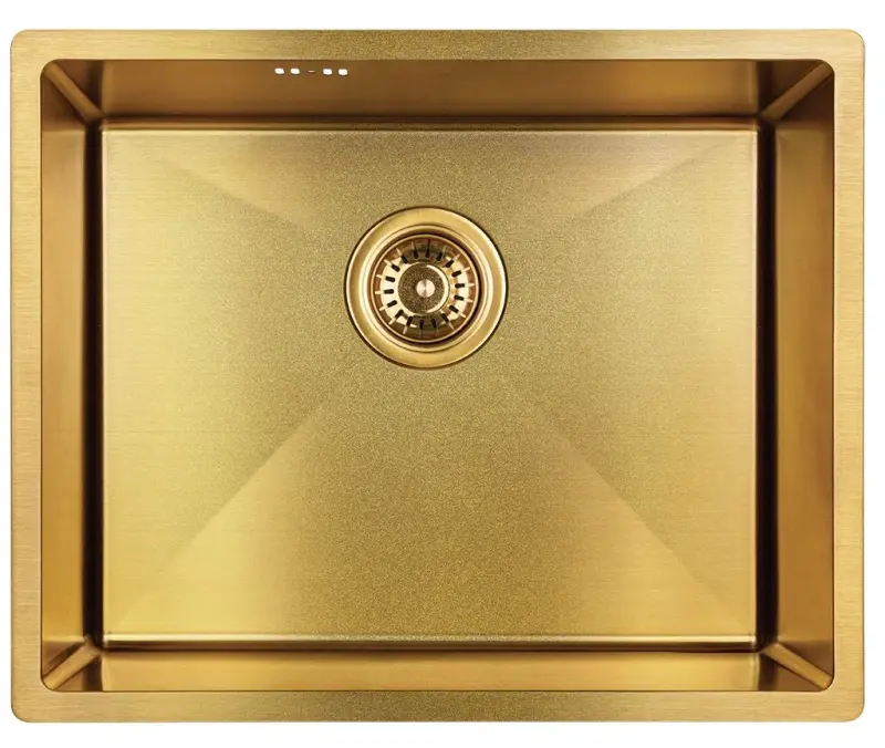 Aquadesign Sinks golden stainless steel sink gold color PVD gold 50x40 undermount flush mount and top mount 1208957698