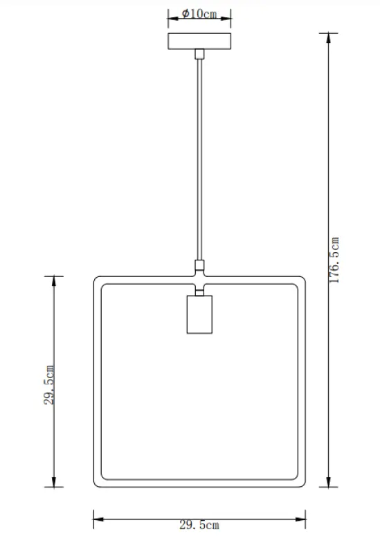 Decor Lija white single pendant lamp square 2690
