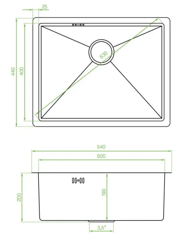 Aquadesign Sinks gun metal stainless steel sink anthracite colour PVD 50x40 undermount flush-mounted and inset 1208957702