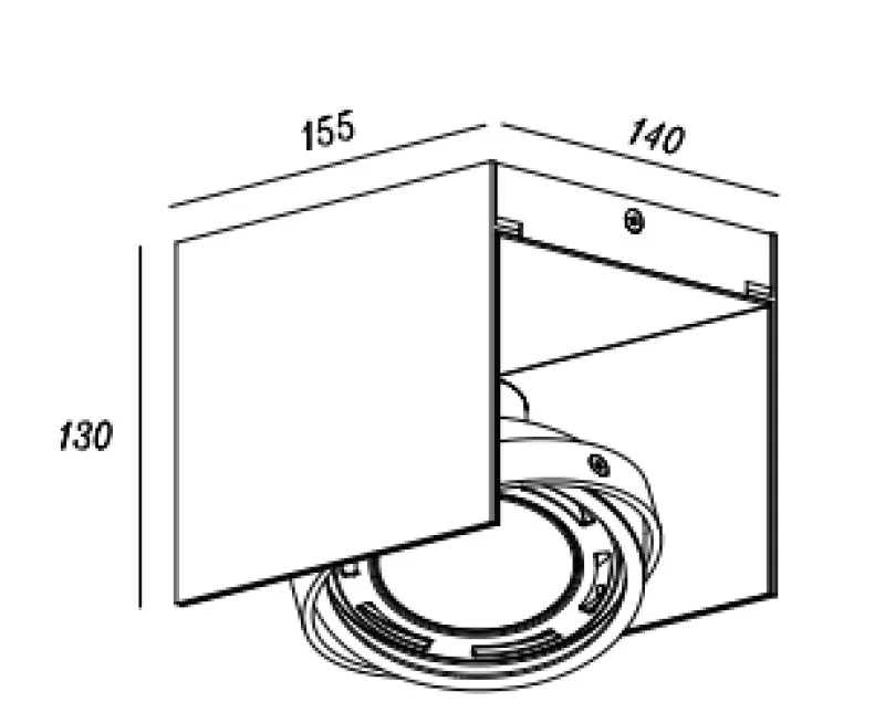 Decor Verso black and white ceiling light with adjustable head 1 bulb 4236