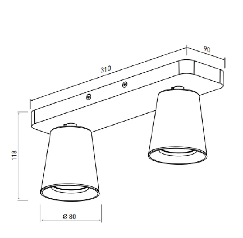 Decor Elli modern white ceiling lamp with 2 light sources 4489