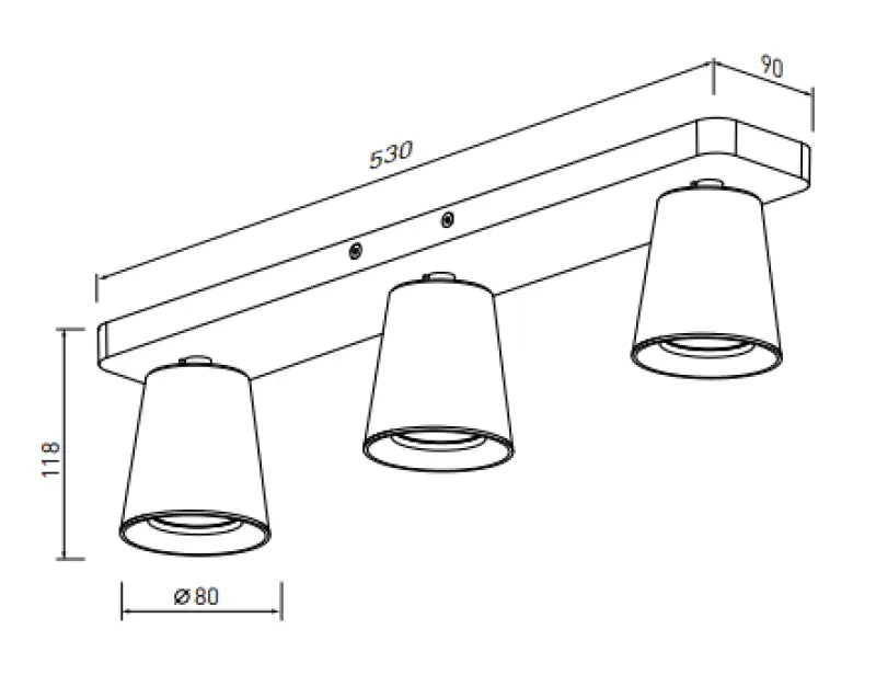 Decor Elli modern white ceiling lamp with 3 light sources 4502