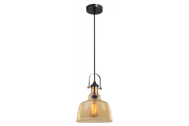 Decor Muscari II pendant lamp amber with metallic finish and brass lamp holder 3565