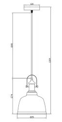Decor Muscari II black pendant lamp with smoked glass in metallic finish and brass lamp holder 3688