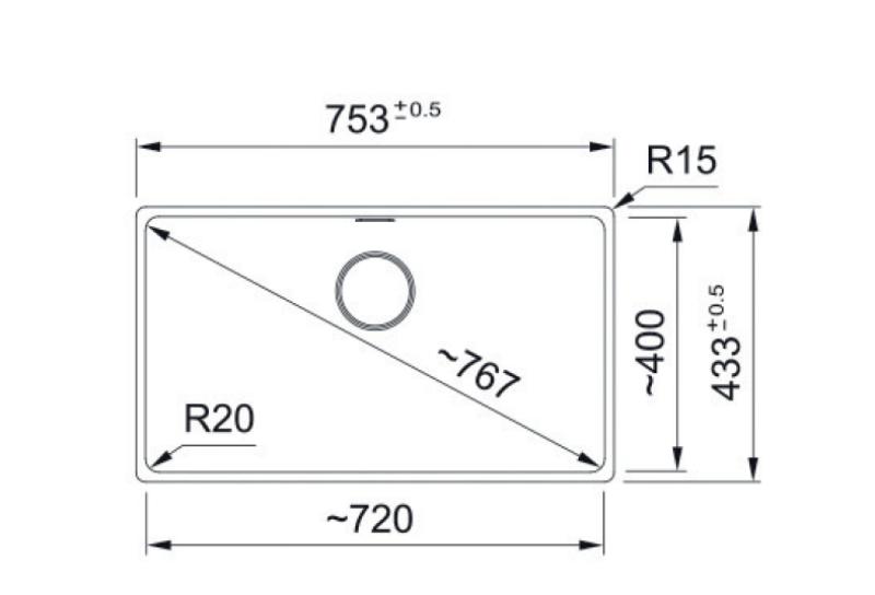 Franke Maris MRG 110-72 Fragranite Stone Grey Undermount Sink 125.0688.509