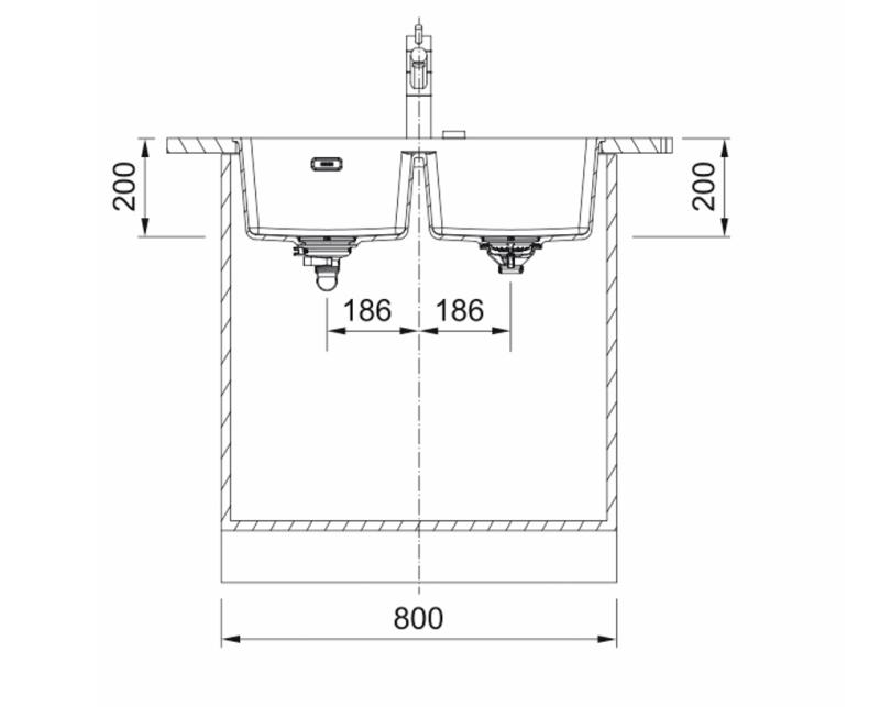 Franke Maris MRG 220-35-35 Fragranite Onyx Double Sink Flush Mount