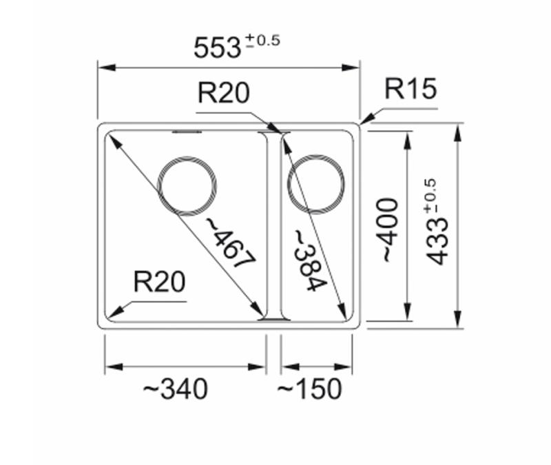 Franke Maris MRG 160-34-15 Fragranite Polar White sink Left undermount 125.0688.520