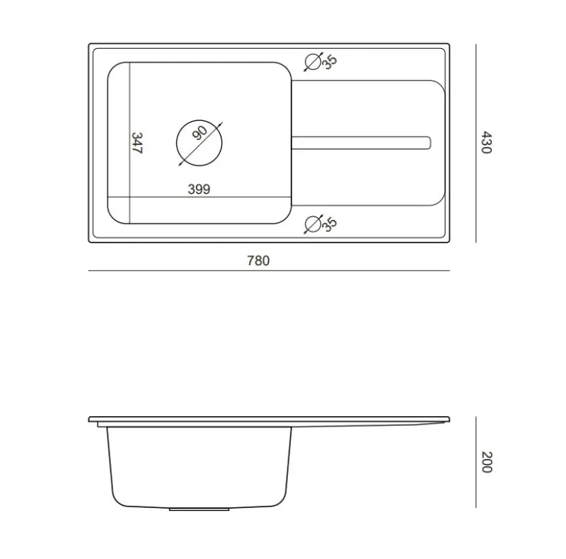 Quadri Fusion inset sink stainless steel with beige granite drainer 78x43 reversible 1208957881