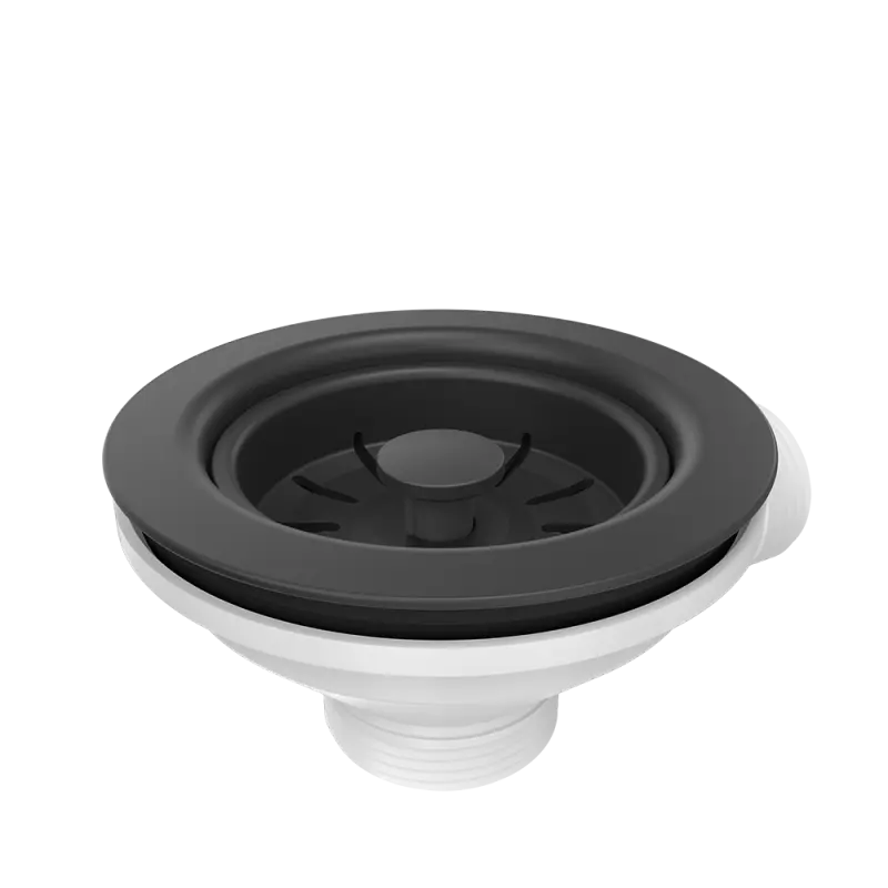 Quadri drain set sink with 2-bowl siphon color black 1208957902