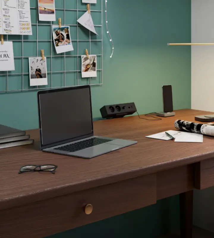 Indux Desk BAR 2x pen earthing Socket with 1xUSB A, 1xUSB C, 1xRJ45 and 1xHDMI black 1208957920