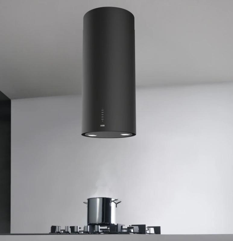 Franke Mythos Tube free-hanging matt black extractor hood ceiling mount 37cm diameter 335.0588.180