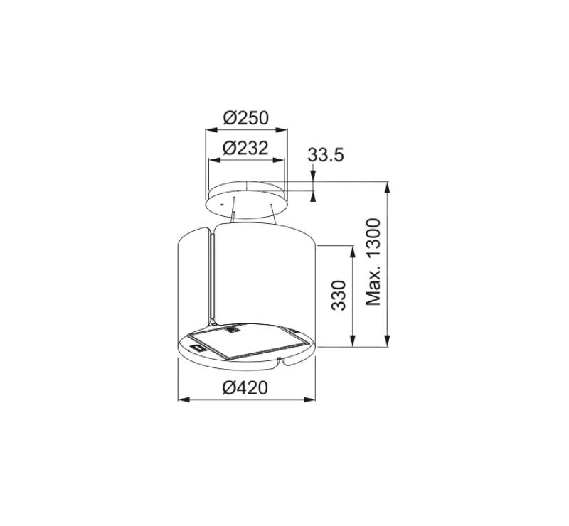 Franke Smart Suspended island matt black extractor hood 42cm 345.0654.933