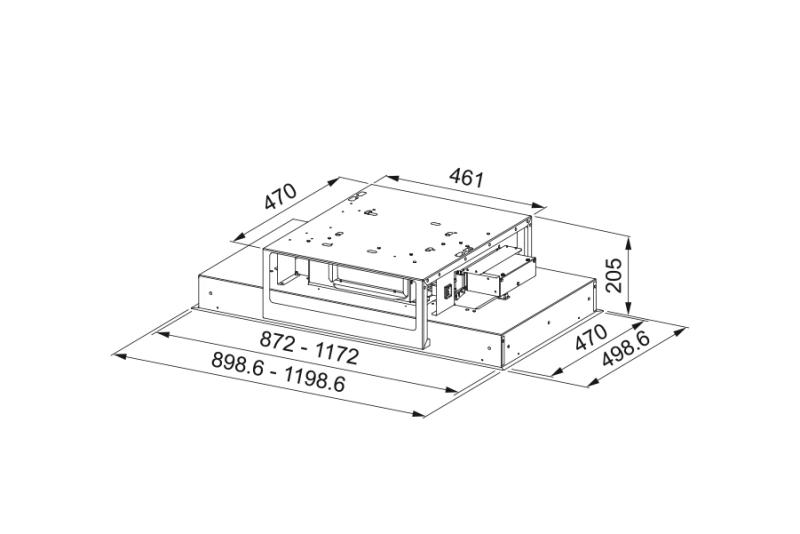 Franke Maris ceiling unit stainless steel extractor hood 90cm 350.0679.877
