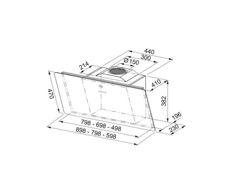 Franke Smart vertical black glass extractor 90cm 110.0377.734